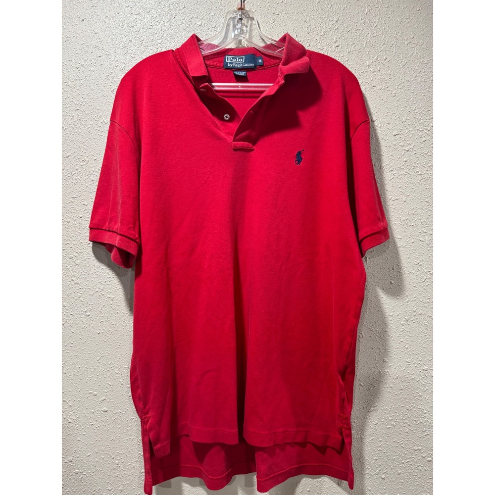 Polo Ralph Lauren Mens Red Short Sleeve Cotton Pique Polo Shirt Size M Pony Logo